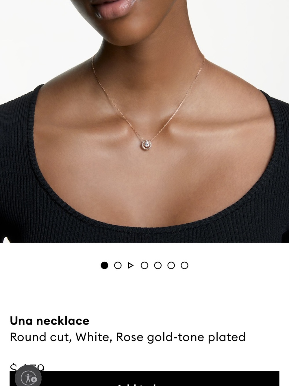 Swarovski Rose Gold-Tone Plated Necklace with White Stone